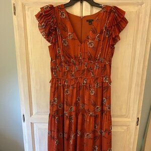 Lovely maxi dress flecked with gold thread